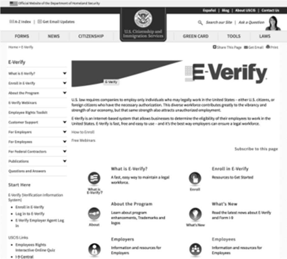 E Verify Program An electronic program that