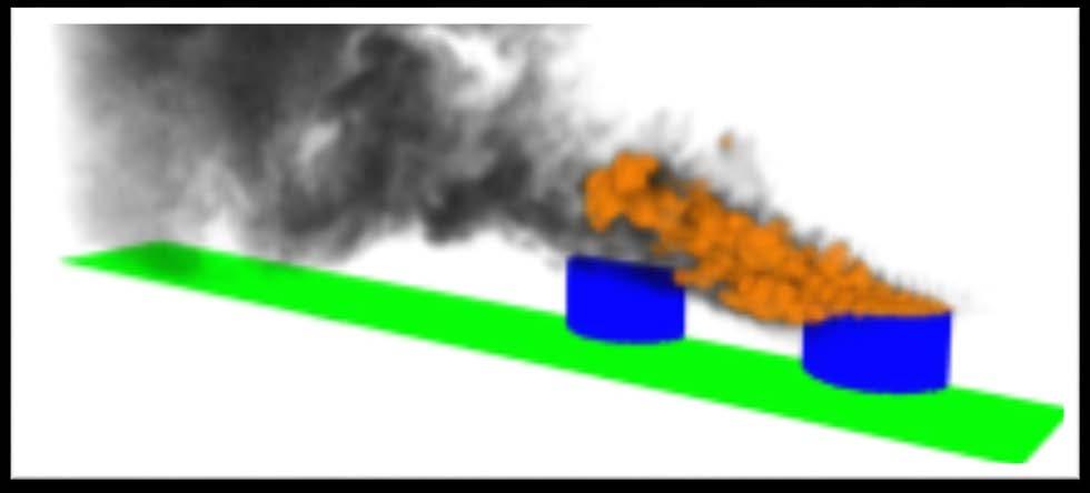 LNG tank-top fire (high wind speed) FDS model results by Venart 80 meters Smoke