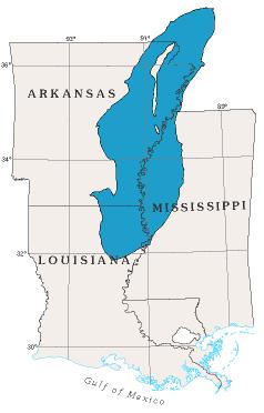 Mississippi River Valley Alluvial Aquifer Shallow, unconsolidated sand and gravel aquifer with thickness ranging from