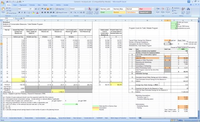 Spreadsheet Tools Developed based on US EPA Report (1998) Customized to