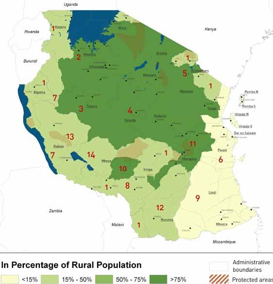No Name Livelihood zone Water availability: (m³/p/y) Total (,000) Rural population Density (p/km²) % poor (underweight) Perception of water as limiting factor for agricultural production Potential