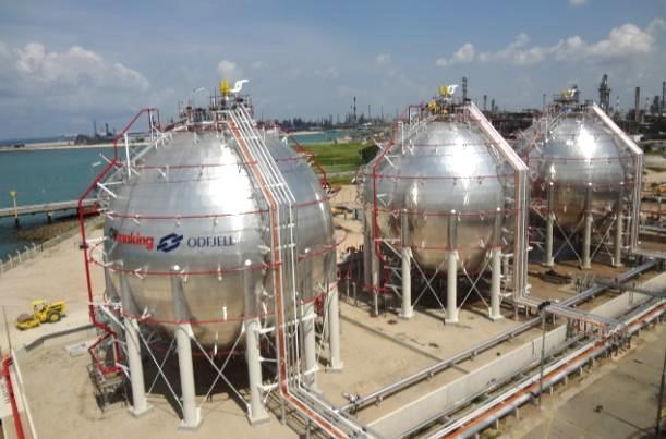 Oiltanking Odfjell Spherical Tanks, Jurong Island, Singapore SCOPE OF WORK Engineering Design, Procurement and Construction: 1. Civil 2. Tankage 3. Piping & Structures 4. Equipment Installation 5.