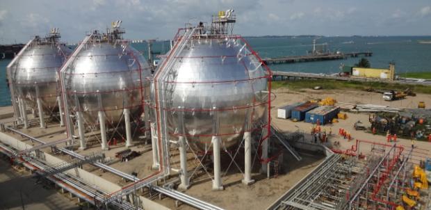 Oiltanking Odfjell Spherical Tanks, Jurong Island, Singapore Project Description Total storage capacity - 12,000 cbm Product - 1,3 Butadiene Total of 3 spherical storage tanks, 1 marine loading arm