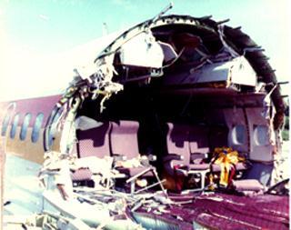 First class cabin walls and ceiling were ripped from the airplane.