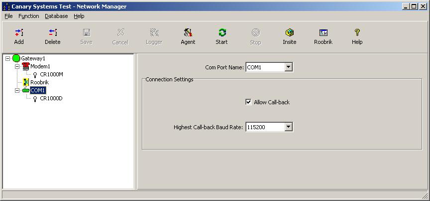 MultiLogger Enable Call-Back and Agent Configuration Before activating the Agent be sure Call-Back is enabled for the ports that have dataloggers attached that you wish to receive call-back events