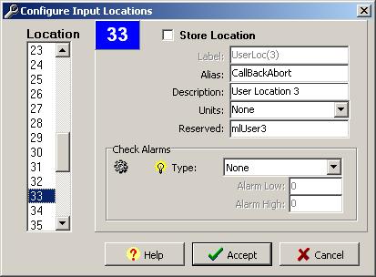 The second step involves configuring the locations used for storing the call-back status and the call-back abort used in the call-back instructions.