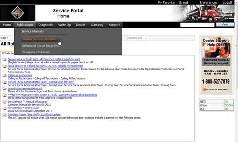 Service Portal: Managing Your Business for Service Managers LESSON 2 Lesson 2: Navigating the Service Portal Let s begin with the Publications menu. We ll hover over Publications to open the menu.