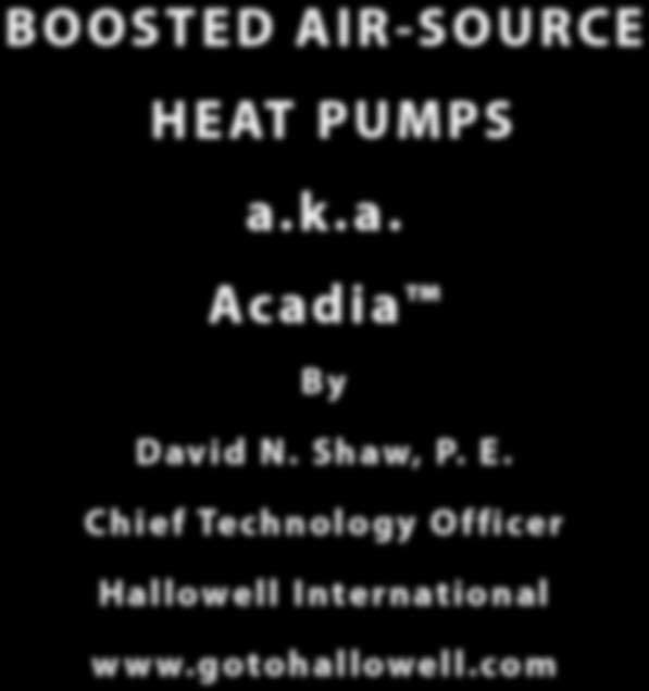 BOOSTED AIR-SOURCE HEAT PUMPS a.
