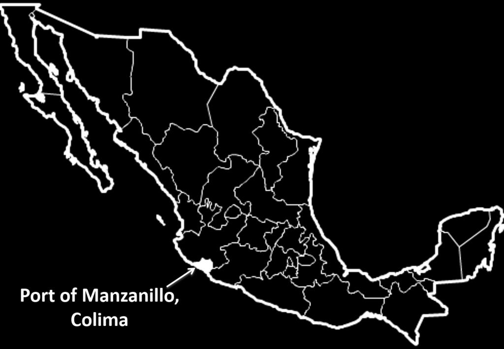 Port of Manzanillo Considered Mexico s leading port on the Pacific coast (47% of Mexico s total TEUs) Important regional