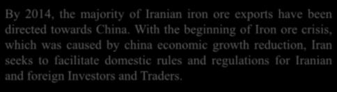 How is the Slowing Chinese Economy Affecting Trade Flows? By 2014, the majority of Iranian iron ore exports have been directed towards China.