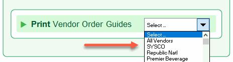 Vendor Order Guides Use Vendor Order Guides to place your orders in an orderly and efficient manner, ordering only what you need based on