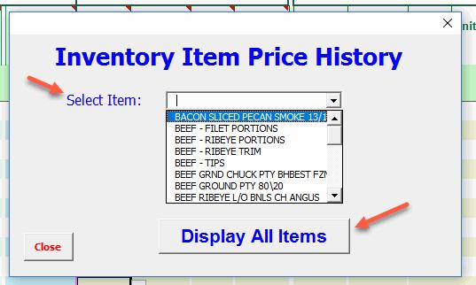 Now choose whether you want the history of a single item or all items in that product category.