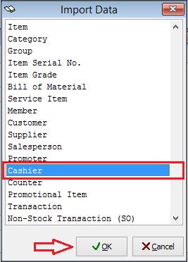 After you done export the cashier listing, you will get a dbf format file.