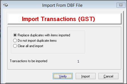 Periodic > Export/Import > Import from DBF file >