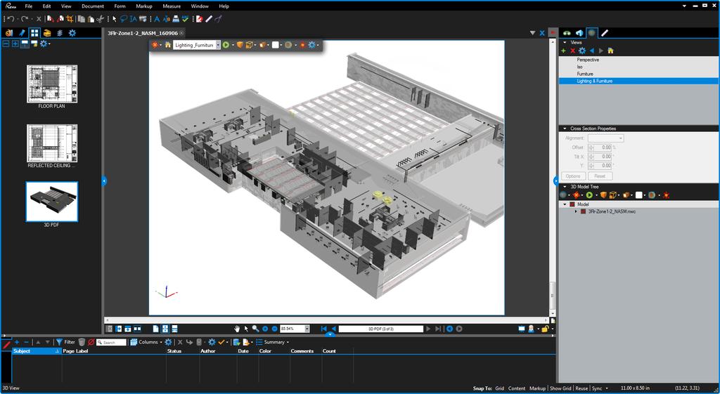3D PDF: 2D and 3D Workflow Detailed data can be displayed by clicking the 3D component Links are provided