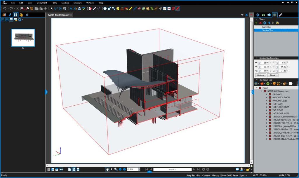 3D PDF: Section Box Sections through 3D models can be cut by the reviewer and saved