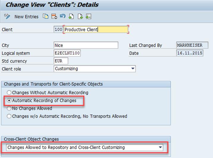 Objects and Cross-Client Object Changes 12 2018 SAP
