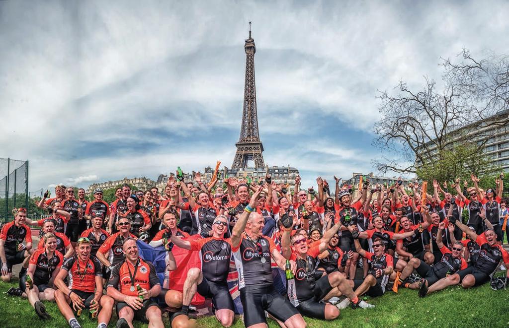 FUNDRAISING ASK THE NURSE NEWS 125 Myeloma UK supporters, including patients and their family and friends, doctors and nurses cycled 500km over four days to raise money for myeloma research.