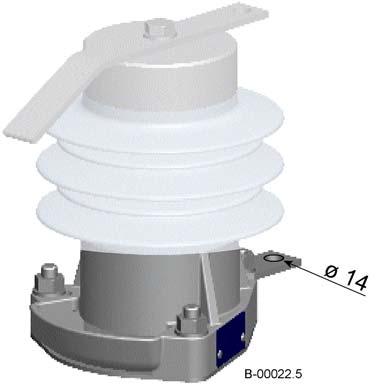 For earthing purposes the bottom flange of the surge arrester is equipped with one M12 bolt.