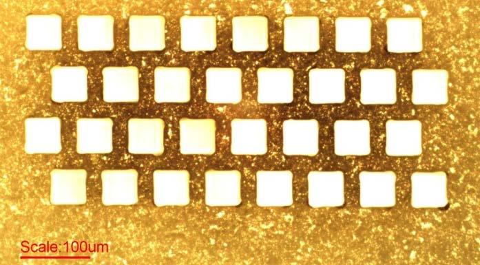 Laser Machining of Alumina Alumina Thickness 200µm 300µm 400µm Minimum rectangular micro hole size (typical) 40 40 µm 45 45 µm 50 50 µm Minimum micro hole