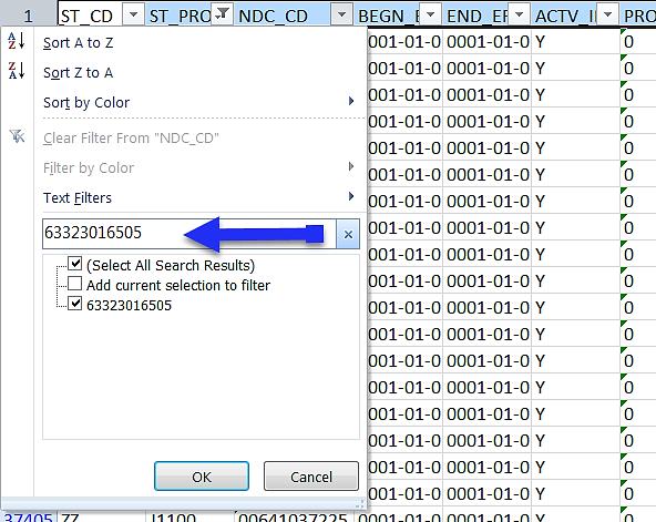 Search for the NDC Number Search for the NDC number. Type in all 11 digits and don t use dashes.