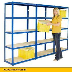 With five adjustable shelves, the Blue Shelving Steel Storage Rack is proven to support up to 875kgs products.