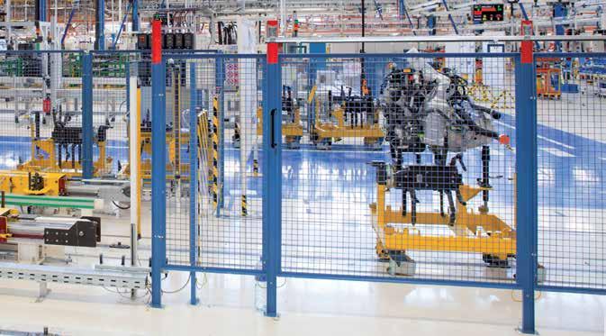 Sliding gates allow the staff secure access for service purposes or machine setup.