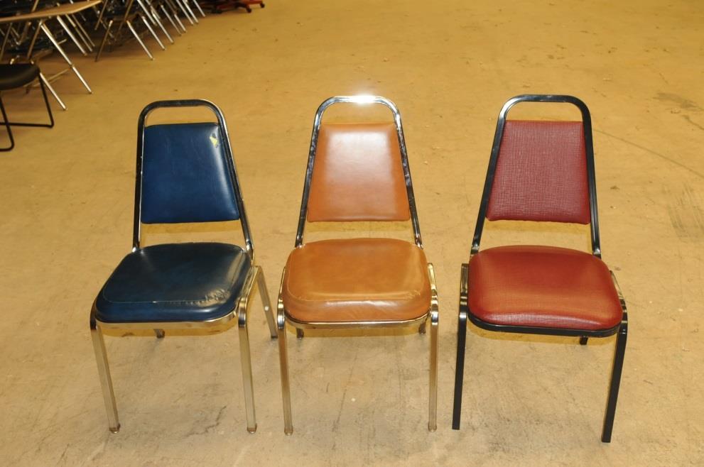 Item Description: Blue/Brown/Red Chair