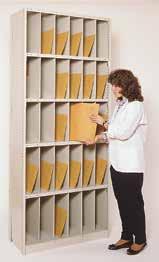 on alternate 1 and 2 centers The unit features closed sides and base A special bracket at each shelf level is pierced to accept one tab of the divider Order End Kit to finish a unit or a row Shown in
