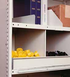 Clipper Shelving Shelving Accessories Front Base Strips A - Bin Front A formed steel panel partially enclosing the front opening of a shelf to keep bulk items within a bin 1 & 2 Bin Fronts attach to