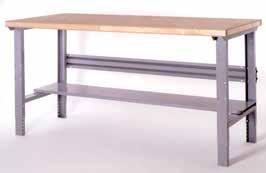 Adjustable height legs offer work surfaces approximately 30 to 36 high, adjustable on 1 centers, plus knockouts for standard electrical outlets Open Work Bench with