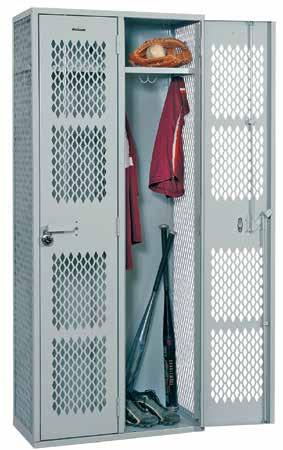 extra strong locker edges and provides a solid framework Diamond perforated doors and sides offer a high degree of air flow Lockers are built in groups with the top, bottom and back panels spanning
