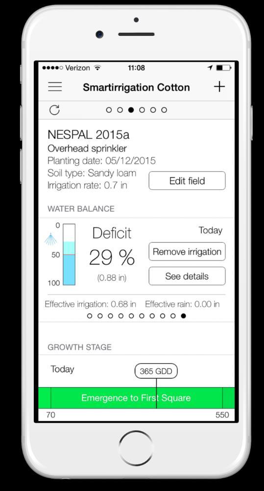 Cotton Irrigation Scheduling App For 2018: Release new version of the Cotton App that will use