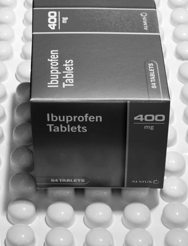 7 Ibuprofen is a painkiller used to treat headaches and toothache. 14 Ibuprofen was first made in the 1960s. In the original method for making ibuprofen, the atom economy was 40%.