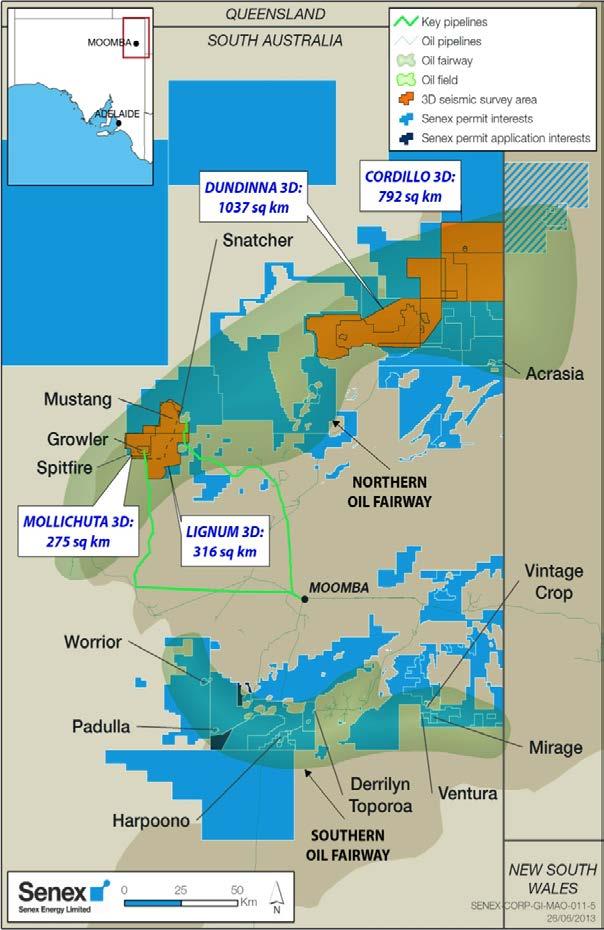 30+ well oil exploration, appraisal and development campaign Over the last six months, Senex completed a strategic review of its existing assets that resulted in the identification of more than 50