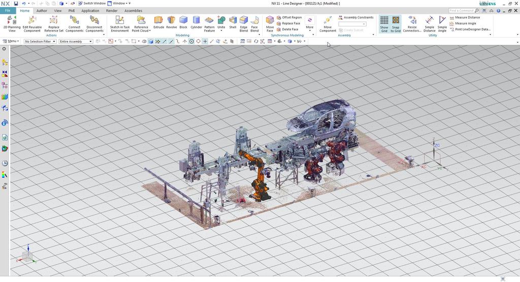 Next Generation Factory Layout Line structure and Equipment Library managed in TC Integration with Material Flow Simulation Integration with Robotic Simulation/Offline-Programming Multiple