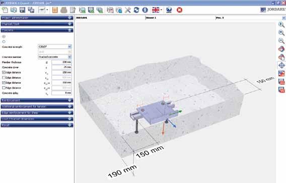 JORDAHL Expert Software The software facilitates a user friendly and reliable execution of verification for anchoring in concrete using anchor channels.