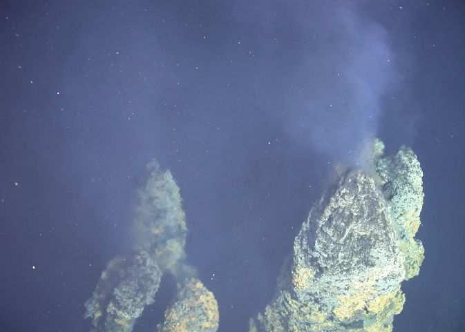 Hydrothermal Activity Slide 64 / 144 Hydrothermal fluids are found in the deep ocean as well on Earth's surface in active hot