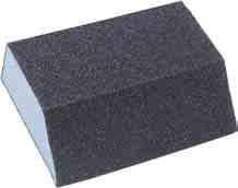Flexible Abrasives Abrasive covered foam for general purpose sanding on wood. Double Sided Blocks Square End Abrasive coated semi flexible Al-Ox sponge, coated on all four surfaces.