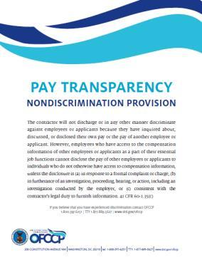 Pay Transparency Nondiscrimination Provision. Required by Executive Order 11246, as amended by Executive Order 13665 (April 8, 2014); Required by 41 CFR 60-1.35; and FHWA-1273, II(1)(b).