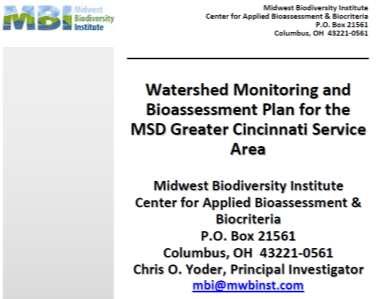 collection of biological, chemical and physical water quality data 2012 Integrated