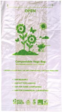COMPOSTABLE Produce/Vege Bag ED-8000 100% plastic free and