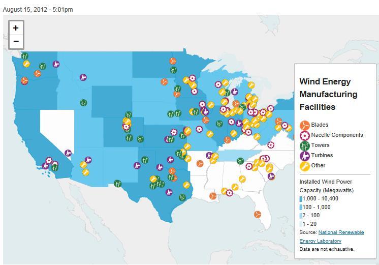 Renewable Energy in USA U.S. installed wind capacity grew 17% in 2011, to 47 GW.
