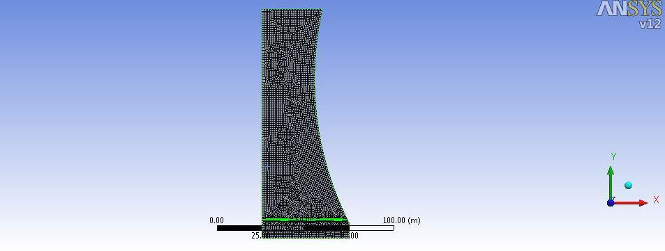 IV. GEOMETRY Initially 2-D, CFD model of natural draft cooling tower is created considering important details.