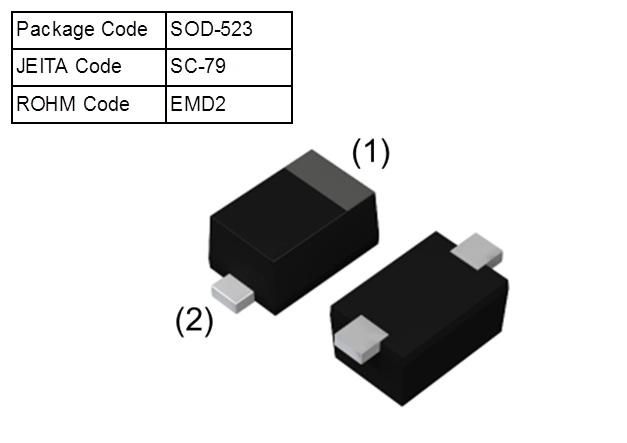 RN142S PIN Diodes Outline V R 60 V SOD-523 EMD2 SC-79 Data sheet I F 100 ma C t 0.45 pf rf 3.