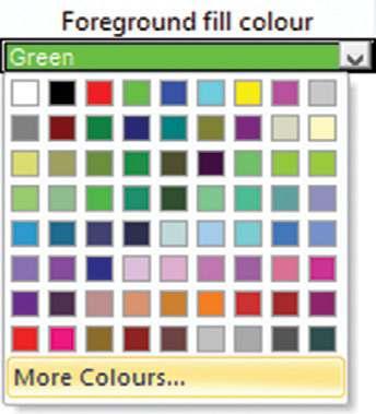 With this release, you can still choose a colour from the same pre-defined selection, but in addition to this, a More Colours... link appears at the bottom of the colour selector.