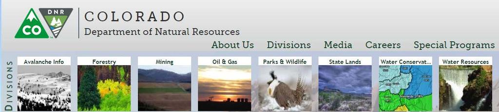 Water Resources Parks and Wildlife Oil & Gas Conservation Commission Avalanche Information Center