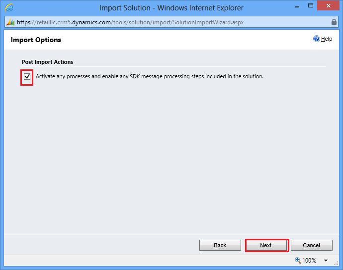 Figure 6: Import Option Click on Next to