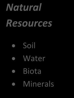 Resource Impacts Soil health Water Quality Ecosystem health Regional