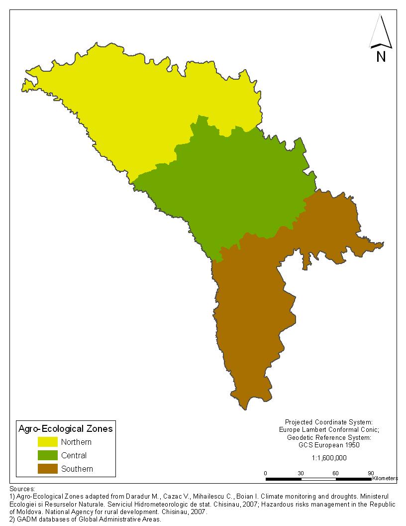 1.5. Analysis of agri-food sectoral environment and natural resources Moldova s territory can be divided into three agro-ecological zones (AEZs) (Figure 20).